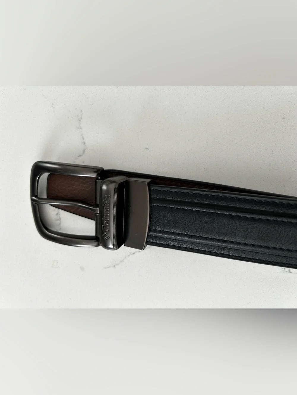 Men’s Columbia belt leather reversible black/ brown XL